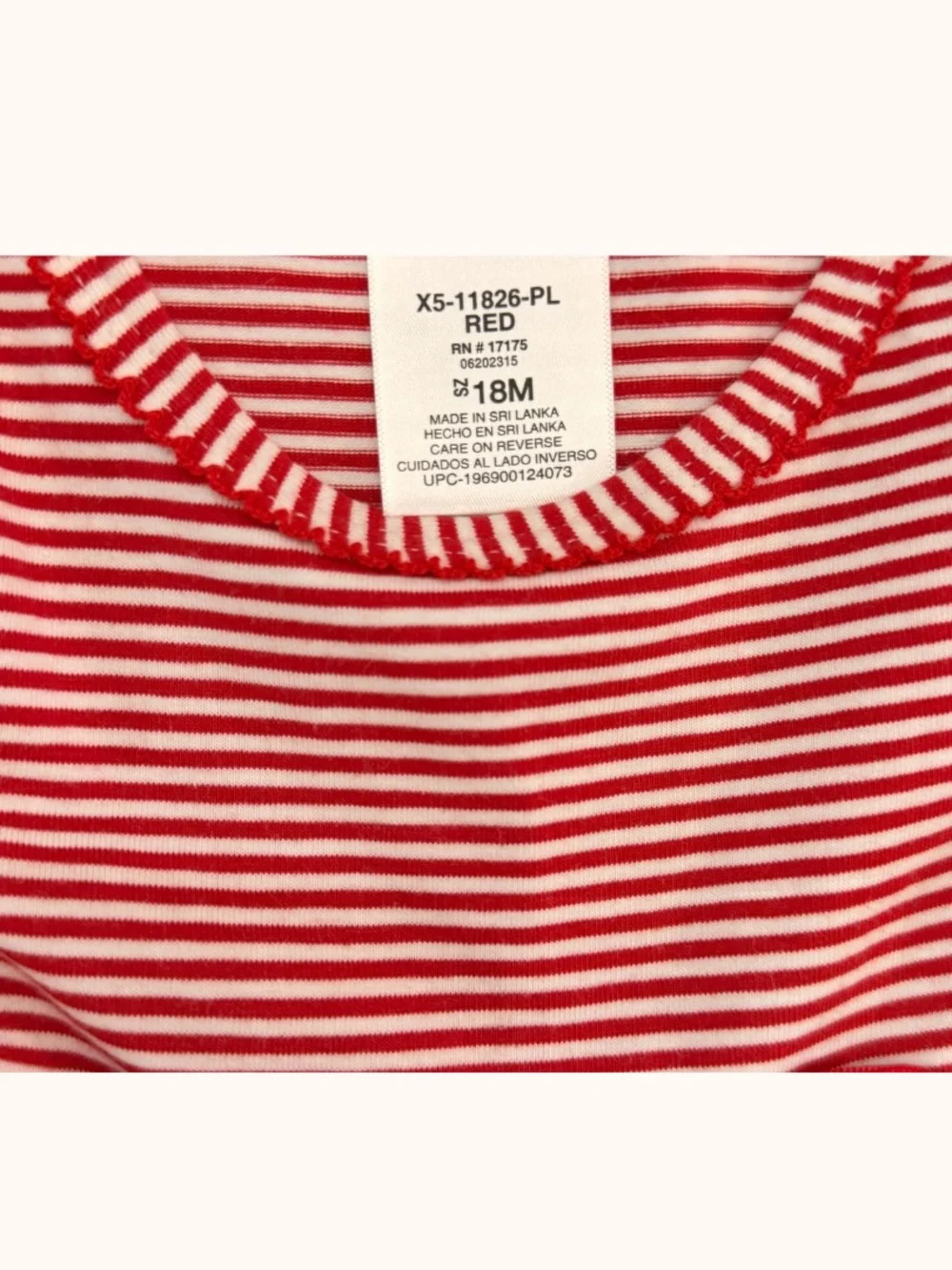 Red & White Striped Holiday Dress with Festive Appliqués